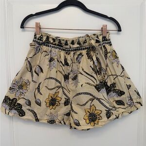 Ulla Johnson High Waist Yellow and Black Shorts